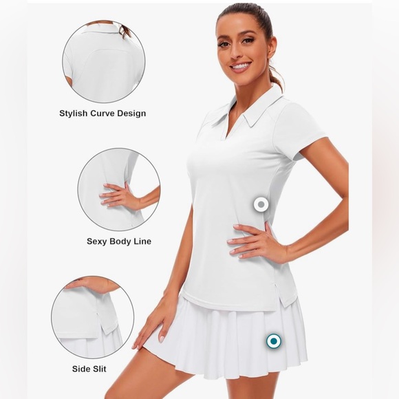 Womens Golf Shirt Polo Short Sleeve,Sleeveless Tennis Collared Athletic Ivicoer - Picture 3 of 9